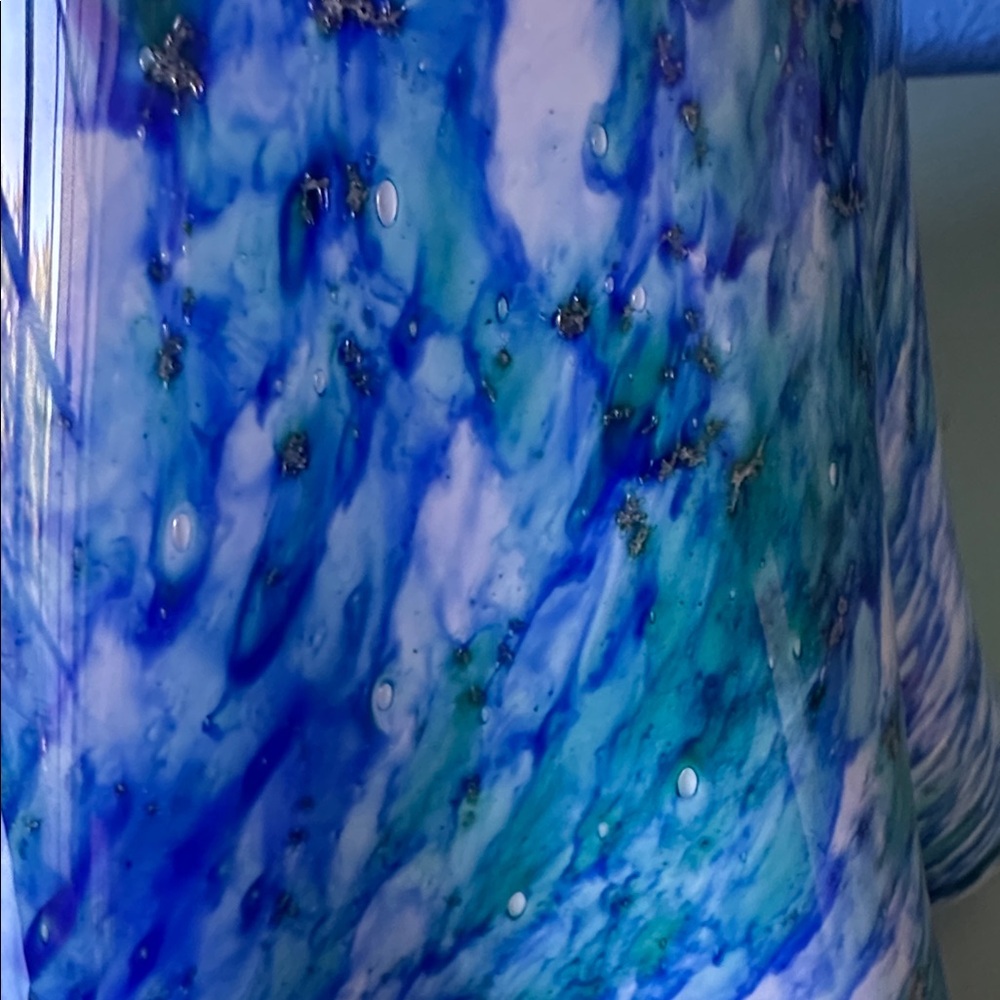 Handblown Alicja Blue and White Art Glass Vase - Polish Glass - Picture 5 of 9